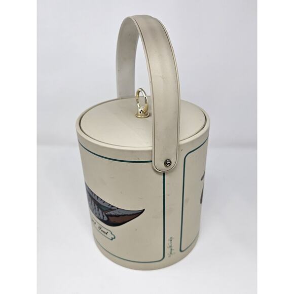 Vtg Georges Briard MCM Ice Bucket Green Winged Teal Duck Mallard Hunting Barware - Picture 6 of 10